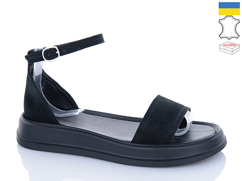 Босоножки Garti 14 чорний замш в магазине Фонтан Обуви