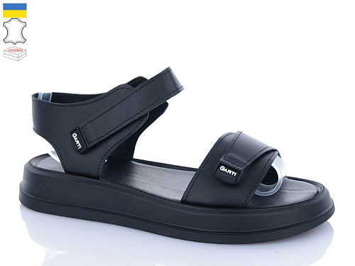 Босоножки Garti 0136 чорна шкіра в магазине Фонтан Обуви