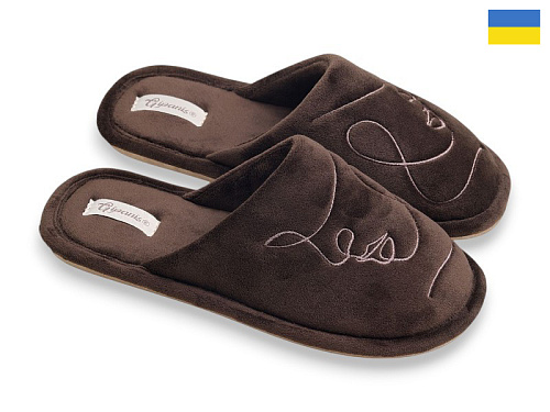 Тапочки Rai Shoes TD7102Ch шоколад в магазине Фонтан Обуви