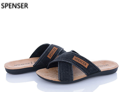 Шлепанцы Spencer 0301 джинс сірий в магазине Фонтан Обуви