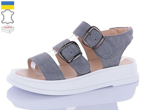 Босоножки Sali 914 т.сірий біл-п. в магазине Фонтан Обуви