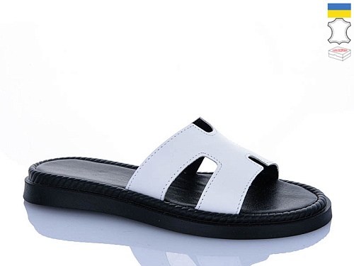 Шлепанцы Garti 01 білий шк. в магазине Фонтан Обуви