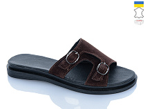Шлепанцы Sali 111 коричневий з чор-п. в магазине Фонтан Обуви