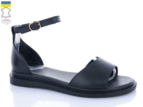 Босоножки Garti 82 чорна шкіра в магазине Фонтан Обуви