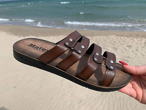 Шлепанцы Gurkem MKDMatex brown в магазине Фонтан Обуви