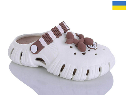 Кроксы Demur 6012 беж-корич. в магазине Фонтан Обуви