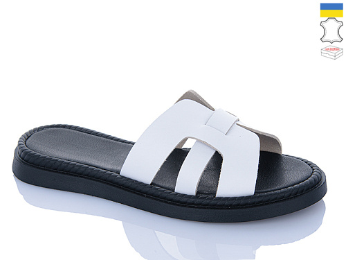 Шлепанцы Sali 304-1 білий чор-п. в магазине Фонтан Обуви