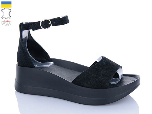 Босоножки Garti 1 чорний замш в магазине Фонтан Обуви