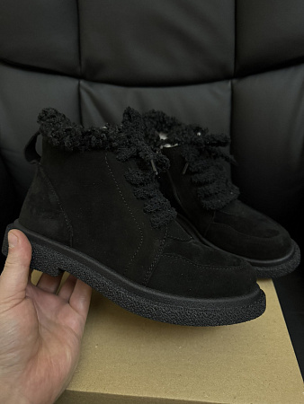 Ботинки Garti 369 чорний замш мех в магазине Фонтан Обуви