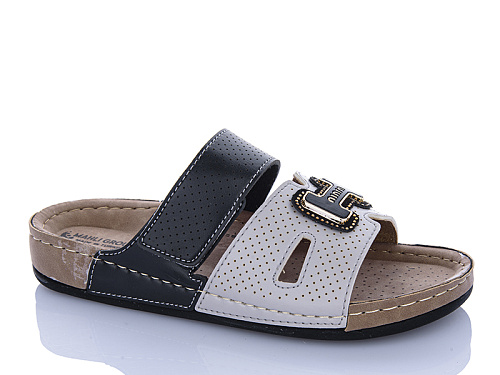 Шлепанцы Sali One 06-59 сір-чорний в магазине Фонтан Обуви