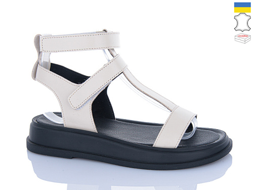 Босоножки Sali 1722 бежевий чор-п. в магазине Фонтан Обуви