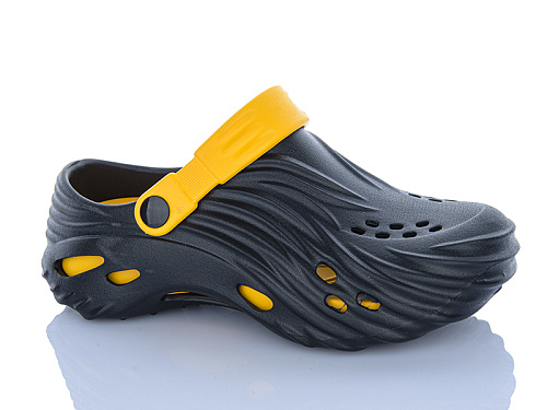 Кроксы Violeta B101 black-yellow в магазине Фонтан Обуви