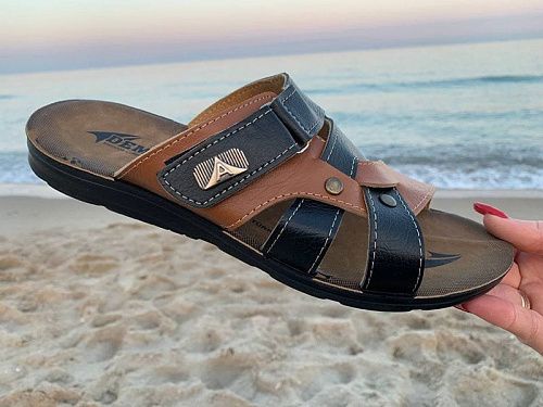 Шлепанцы Demur MKN6844TS black-camel в магазине Фонтан Обуви