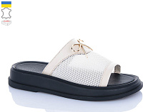 Шлепанцы Sali 229 бежевий чор-п. в магазине Фонтан Обуви