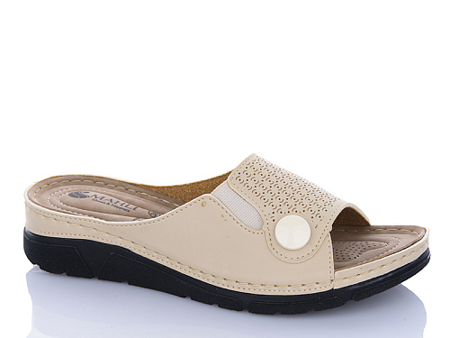 Шлепанцы Sali One 203-09 бежевий в магазине Фонтан Обуви