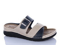 Шлепанцы Sali One 203-58 син-бежевий в магазине Фонтан Обуви