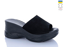Шлепанцы Garti 09 чорний замш в магазине Фонтан Обуви
