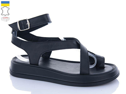 Босоножки Garti 0191 чорна шкіра в магазине Фонтан Обуви