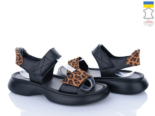 Босоножки Viscala 23514LP-176 шк.чор-вел-лео в магазине Фонтан Обуви