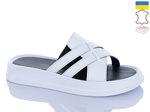 Шлепанцы Garti 2 білий шк. в магазине Фонтан Обуви