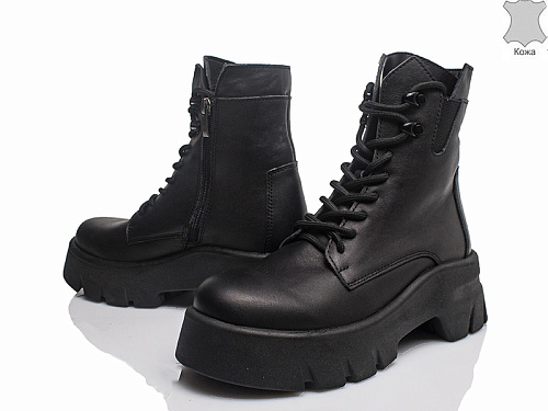 Ботинки Gratis 546 чорна шкіра зима(37-40) в магазине Фонтан Обуви
