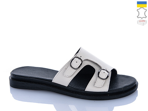 Шлепанцы Sali 111 бежевий к чор-п. в магазине Фонтан Обуви