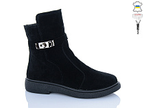 Ботинки Sali 281H чорний з чор-п.зима в магазине Фонтан Обуви