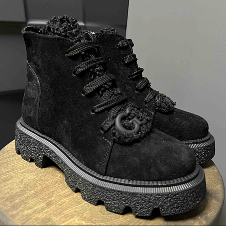 Ботинки Garti 6971 чорний замш байка в магазине Фонтан Обуви