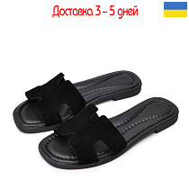 Шлепанцы Gratis SL-3104 чорний замш в магазине Фонтан Обуви