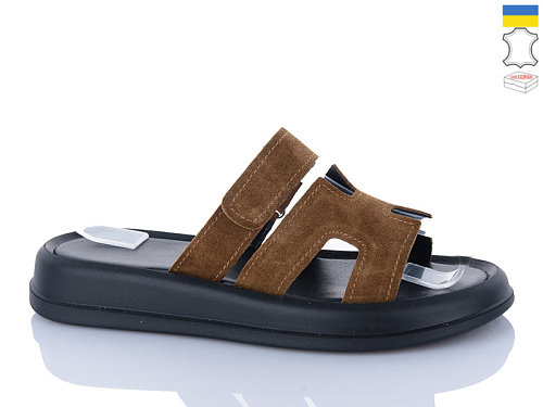 Шлепанцы Sali 1501-25 camel з чор-п. в магазине Фонтан Обуви