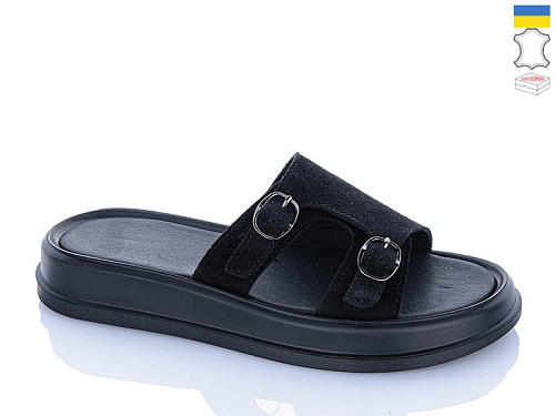 Шлепанцы Sali 11 чорний з чор-п. в магазине Фонтан Обуви