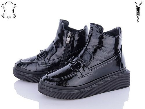 Ботинки Tizianna 149240308 лак black в магазине Фонтан Обуви
