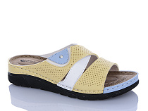 Шлепанцы Sali One 203-11 жовт-білий в магазине Фонтан Обуви