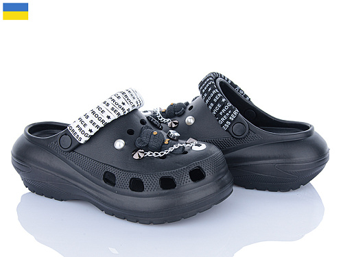 Кроксы Golden Lion 1410 чорний в магазине Фонтан Обуви