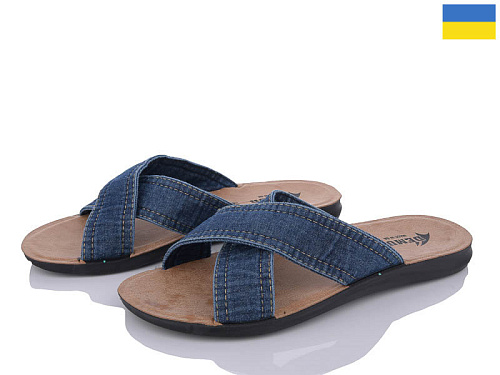 Шлепанцы Gurkem MD2026-006-1 синій батал в магазине Фонтан Обуви