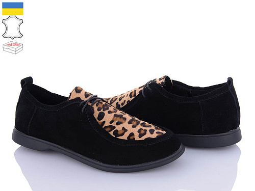 Туфли G-Ayra 626 чор-замш леоп. в магазине Фонтан Обуви