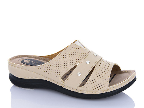 Шлепанцы Sali One 201-15 бежевий в магазине Фонтан Обуви