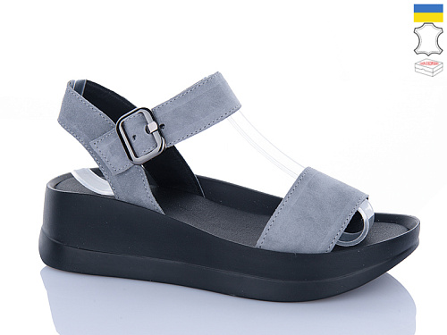 Босоножки Sali 1721 сірий з чор-п. в магазине Фонтан Обуви
