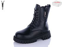 Ботинки Qq Shoes 5223 all black в магазине Фонтан Обуви