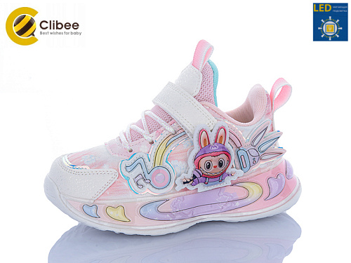 Кроссовки Clibee-Apawwa LB1193-2 white LED в магазине Фонтан Обуви
