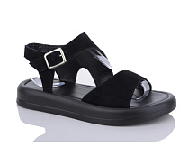 Босоножки 0138 чорний замш в магазине Фонтан Обуви