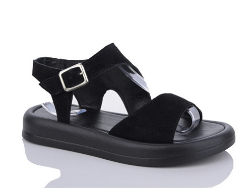 Босоножки 0138 чорний замш в магазине Фонтан Обуви