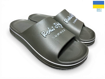 Шлепанцы Rai Shoes 520-017 хакі в магазине Фонтан Обуви