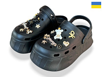 Кроксы Rai Shoes 156-1 чорний в магазине Фонтан Обуви