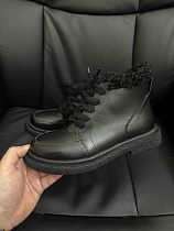 Ботинки Garti 369 чорна шкіра мех в магазине Фонтан Обуви