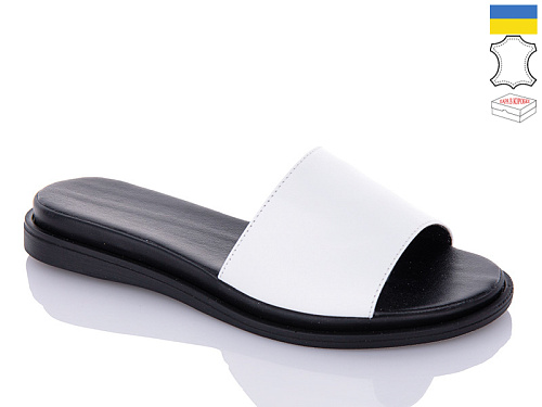 Шлепанцы Garti 97 білий шкіра в магазине Фонтан Обуви