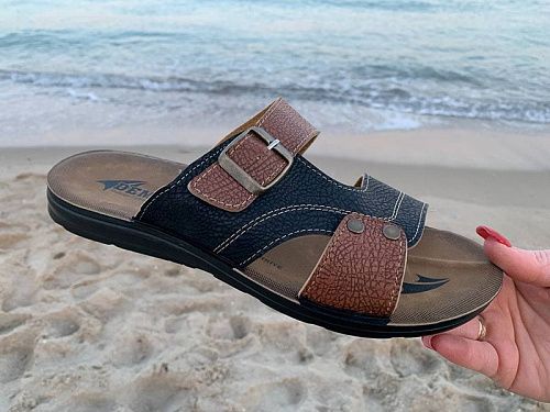 Шлепанцы Demur MKN6834 black-camel в магазине Фонтан Обуви