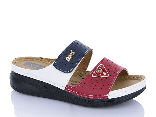 Шлепанцы Sali One 802 синій-червоний в магазине Фонтан Обуви