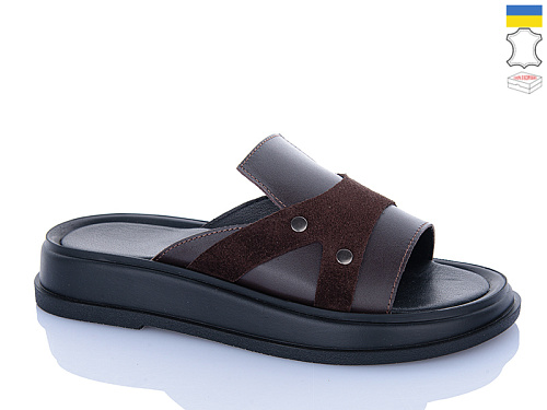 Шлепанцы Sali 4 коричневий к чор-п. в магазине Фонтан Обуви