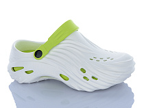 Кроксы Violeta B101 white-green в магазине Фонтан Обуви
